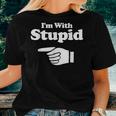 I'm With Stupid Pair Couple Brother Sister Women T-shirt Gifts for Her