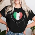Italian Nurse Doctor National Flag Colors Of Italy Medical Women T-shirt Gifts for Her