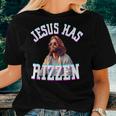 Jesus Has Rizzen Christian Meme Novelty Jesus Christ Women T-shirt Gifts for Her