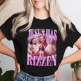 Jesus Has Rizzen Vintage Christian Jesus Playing Basketball Women T-shirt Gifts for Her