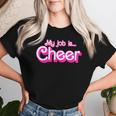 My Job Is Cheer Pink Retro Cheer Mom Girls Women T-shirt Gifts for Her