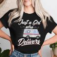 Just A Girl Who Delivers Postwoman Mail Truck Driver Women T-shirt Gifts for Her
