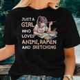 Just A Girl Who Loves Anime Ramen Sketching Anime Japan Women T-shirt Gifts for Her