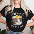 Just A Girl Who Loves Cats Cute Calico Cat Lover Women T-shirt Gifts for Her