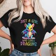 Just A Girl Who Loves Dragons Girl Colorful Dragon Women T-shirt Gifts for Her