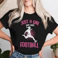Just A Girl Who Loves Football Girls Youth Players Women T-shirt Gifts for Her
