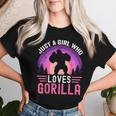 Just A Girl Who Loves Gorillas Great Retro Vintage Gorilla Women T-shirt Gifts for Her