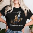 Just A Girl Who Loves Horses Equitación Occidental Camiseta de mujer Regalos para ella