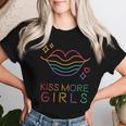 Kiss More Girls Lgbt Cute Lesbian Vintage Lips Pride Month Women T-shirt Gifts for Her