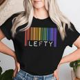 Lefty Left Handed Gay Pride Flag Barcode Queer Rainbow Lgbtq Women T-shirt Gifts for Her
