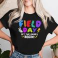 Let The Games Begin Orange Yellow Red Blue Field Day Teacher Women T-shirt Gifts for Her