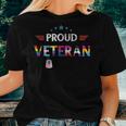 Lgbt Proud Veteran Rainbow Gay Pride Trans Flag Us Military Women T-shirt Gifts for Her