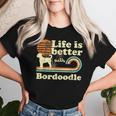 Life Better Bordoodle Vintage Dog Mom Dad Women T-shirt Gifts for Her