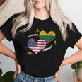 Lithuanian American Flag Heart Lithuanian Vintage Women T-shirt Gifts for Her