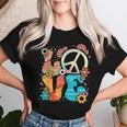 Love Peace Sign Floral Retro 70Er 80Er Jahre Kostüm Hippie T-shirt Frauen Geschenke für Sie