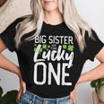 Lucky One First Birthday Big Sister Family St Patrick's Day Women T-shirt Gifts for Her