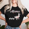 Mama Duck Mama Duck And 3 Ducklings Floral Mom Of 3 Women T-shirt Gifts for Her