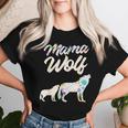 Mama Wolf Floral Wolf Mutter Mit Junges Für Wolf Muttertag T-shirt Frauen Geschenke für Sie