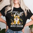 Math Teacher I Love Math And Dogs Mathematician Lover Puppy Women T-shirt Gifts for Her