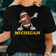 Michigan Yellow Blue Mi Foot Ball Michigan Women T-shirt Gifts for Her