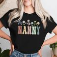 Nanny Wildflower Floral Nanny Women T-shirt Gifts for Her