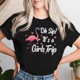 Oh Sip It's A Girls Trip Pink Flamingo Girl Wine Party Women T-shirt Gifts for Her