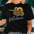 Oklahoma Sunflower Leopard State Map Women T-shirt Gifts for Her