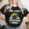 One Lucky Dachshund Mama Dog St Patrick's Day Women T-shirt Gifts for Her