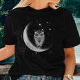 Owls Night Owls Owl At Night On Moon At Night Sky Women T-shirt Gifts for Her