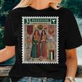 Palestine Stamp Retro Palestine Palestinian Flag Gaza Women T-shirt Gifts for Her