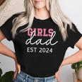 Papa Est 2024 Mädchen Papa Tochter Baby Erwartet Den 1 T-shirt Frauen Geschenke für Sie