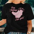 Pct Valentine's Day Cna Fall Risk Falling For You Healthcare Women T-shirt Gifts for Her