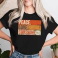 Peace Love Sunshine Mother Father Sun Lover Vintage Women T-shirt Gifts for Her