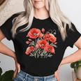 Poppy Flower Botanical Vintage Poppies Floral Women T-shirt Gifts for Her