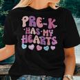 Pre-K Has My Heart Valentines Day Teacher Student Women T-shirt Gifts for Her