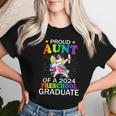 Proud Aunt Of A 2024 Preschool Graduate Unicorn Dab Women T-shirt Gifts for Her
