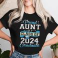 Proud Aunt Of A Class Of 2024 Graduate Senior 2024 Women T-shirt Gifts for Her