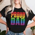 Proud Dad Lgbt Rainbow Gay Pride Father's Day Women T-shirt Gifts for Her