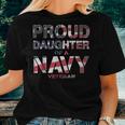 Proud Daughter Retired United States Veteran Navy Usa Flag Women T-shirt Gifts for Her