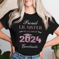 Proud Lil Sister Of A Class Of 2024 Graduate Women T-shirt Gifts for Her