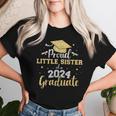Proud Little Sister Class Of 2024 Graduate Senior Graduation Women T-shirt Gifts for Her