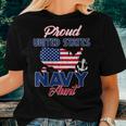 Proud Navy Aunt Us Flag Family Army Military Women T-shirt Gifts for Her
