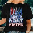 Proud Navy Sister Patriotic Usa Flag Women Women T-shirt Gifts for Her