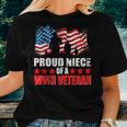 Proud Niece Of A Wwii Veteran American Flag Women Women T-shirt Gifts for Her