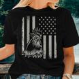 Proud Patriotic Chicken Rooster Farmer Lover American Flag Women T-shirt Gifts for Her