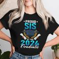 Proud Sister Of Two 2024 Graduates Twin Family Graduation Women T-shirt Gifts for Her