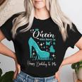 A Queen Was Born In December Birthday High Heel Butterfly Women T-shirt Gifts for Her