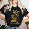 A Queen Was Born In May Birthday Afro Girl Black Women Women T-shirt Gifts for Her