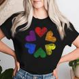 Rainbow Circle Of Hearts Love Gay Pride Lgbt Women T-shirt Gifts for Her