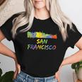 Rainbow Colorful Graffiti Style San Francisco City Skyline Women T-shirt Gifts for Her